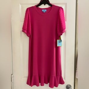 NWT CeCe Hot Pink Knee Length Dress. Size M.